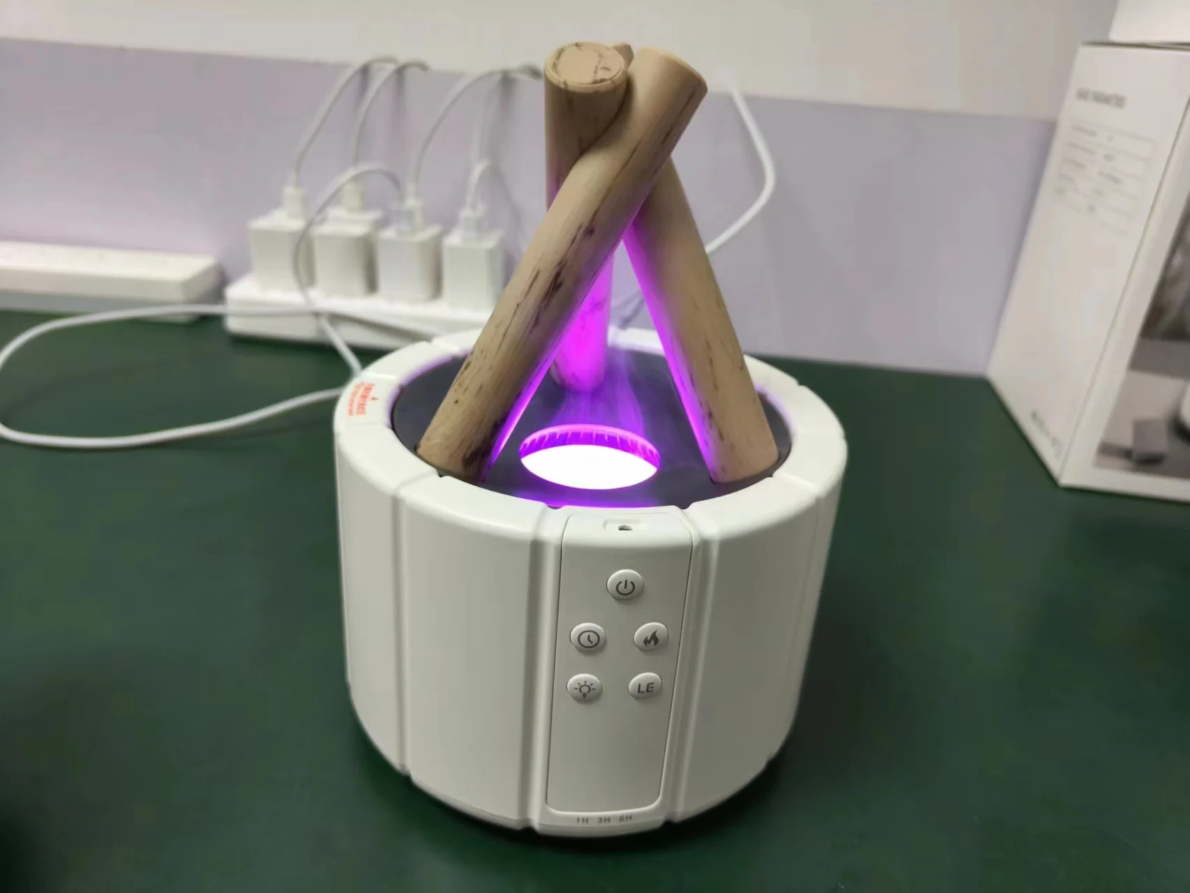 Bonfire Elektrikli Usb Aroma Difüzörü Masaüstü Ultrasonik Nemlendirici Uzaktan Kumandalı Sessiz Küçük Tasarım Ev Ofis Atmosfer Lambası